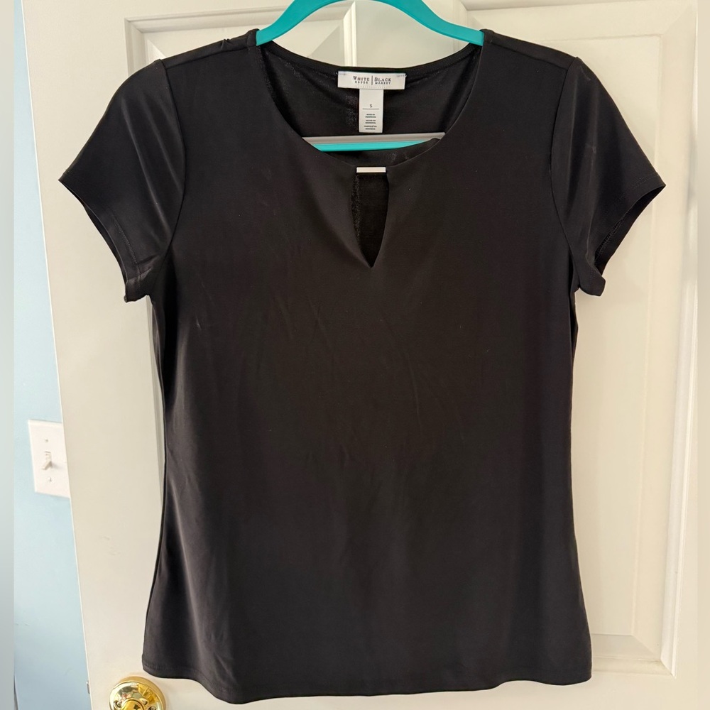 White House Black Market Black Short Sleeve Top